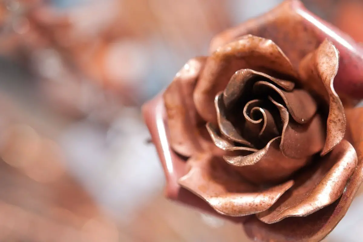 Copper Rose Sculpture